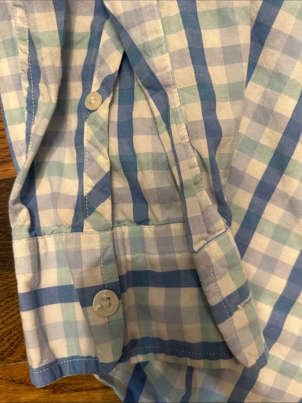 J. Crew Blue and White Plaid Button-Down Shirt